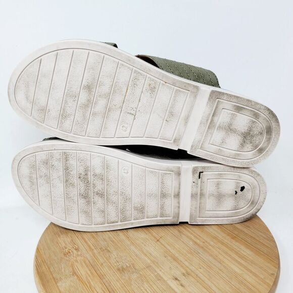 Miz Mooz Sandals Womens 42 Sage Green Leather Heel Strap Boho Summer Kind Shoes - Picture 10 of 12